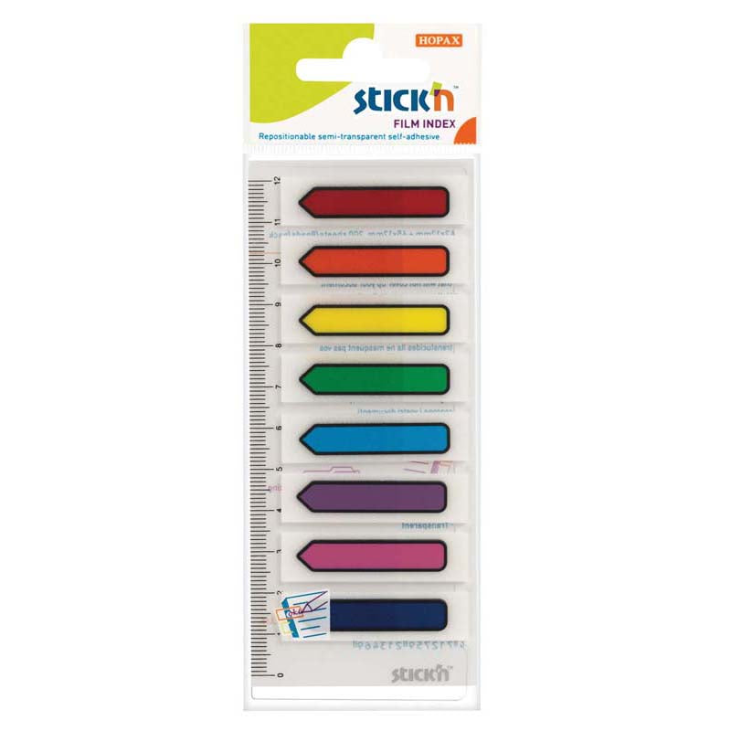 Stick'n Film Index Flags Arrow 45x12mm 120 Flags 8 Colours - Cafe Supply