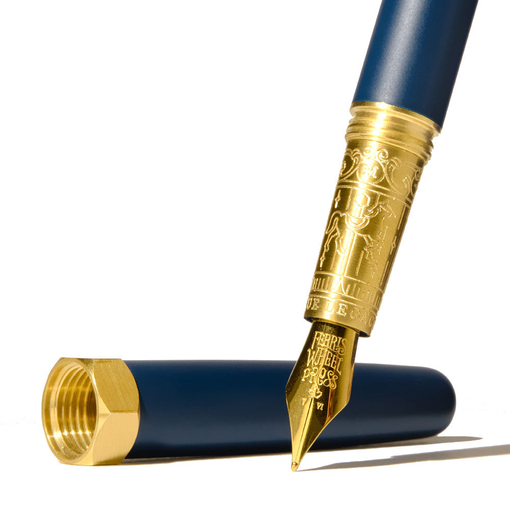 Ferris Wheel Press Fountain Pen Brush Crystal Blue Legacy Gold Nib Medium
