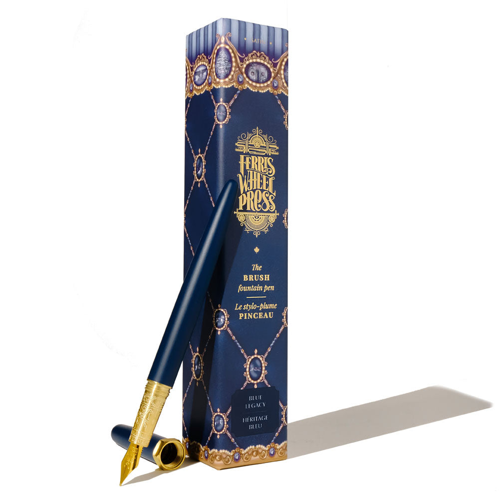 Ferris Wheel Press Fountain Pen Brush Crystal Blue Legacy Gold Nib Medium