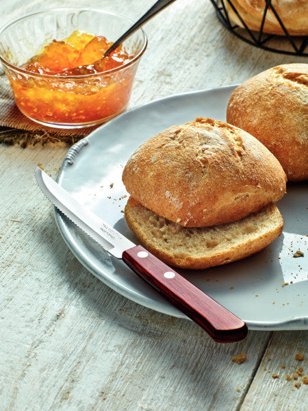 Tramontina Churrasco Steak Knife Serrated Narrow Blade Polywood Red 5",  12cm