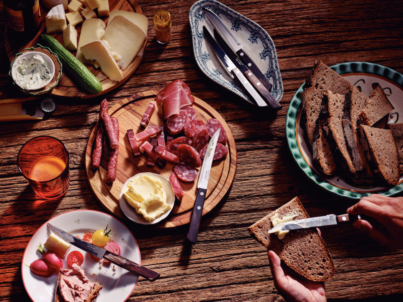 Tramontina Churrasco Steak Knife Serrated Narrow Blade Polywood Brown 5",  12cm