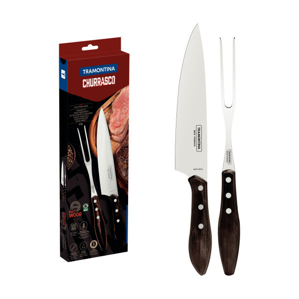 Tramontina Churrasco Barbecue Set Polywood 2 Piece Set