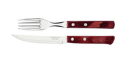 Tramontina Churrasco Steak Knife Polywood Traditional Steak Set Red 12pc
