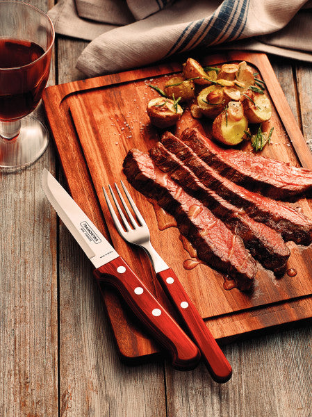 Tramontina Churrasco Steak Knife Gaucho Polywood Red   5", 12cm