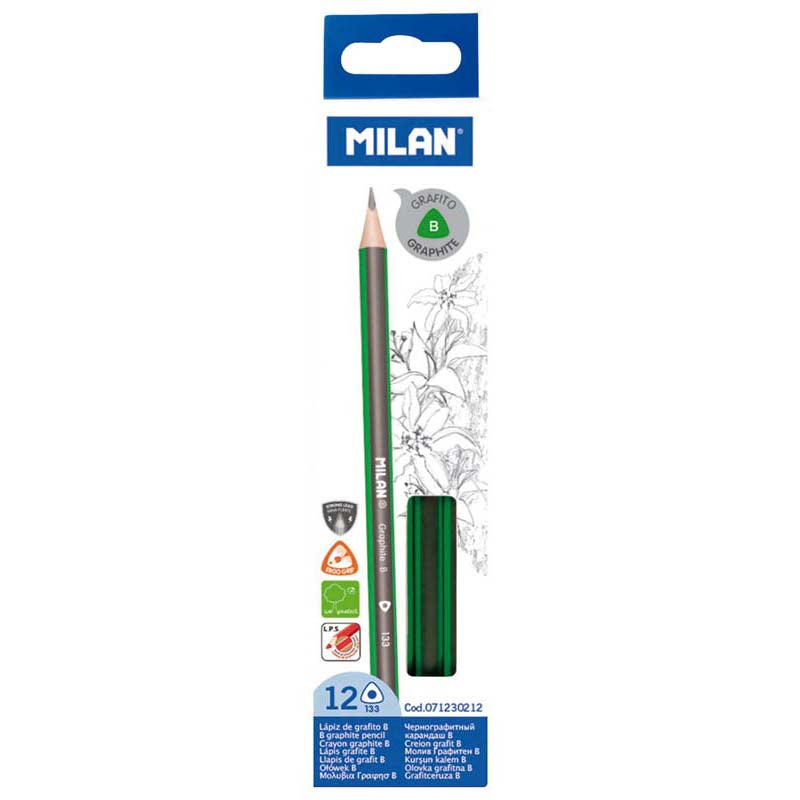 Milan Graphite Pencils B Pack 12 Triangular - Cafe Supply