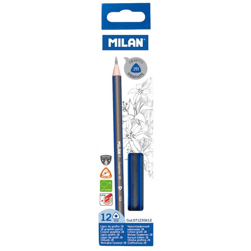 Milan Graphite Pencils 2b Pack 12 Triangular - Cafe Supply