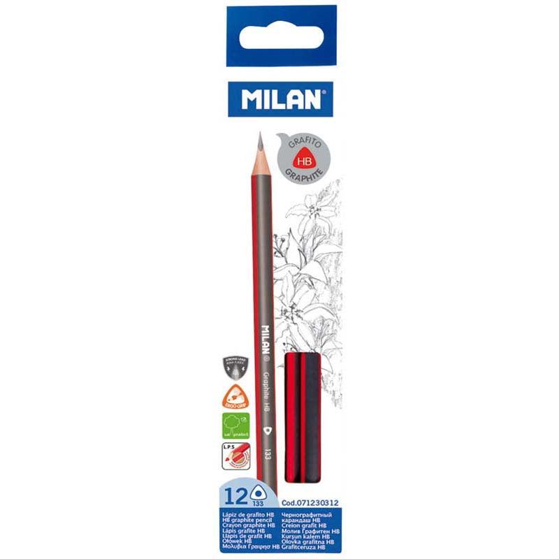 Milan Graphite Pencils HB Pack 12 Triangular - Cafe Supply