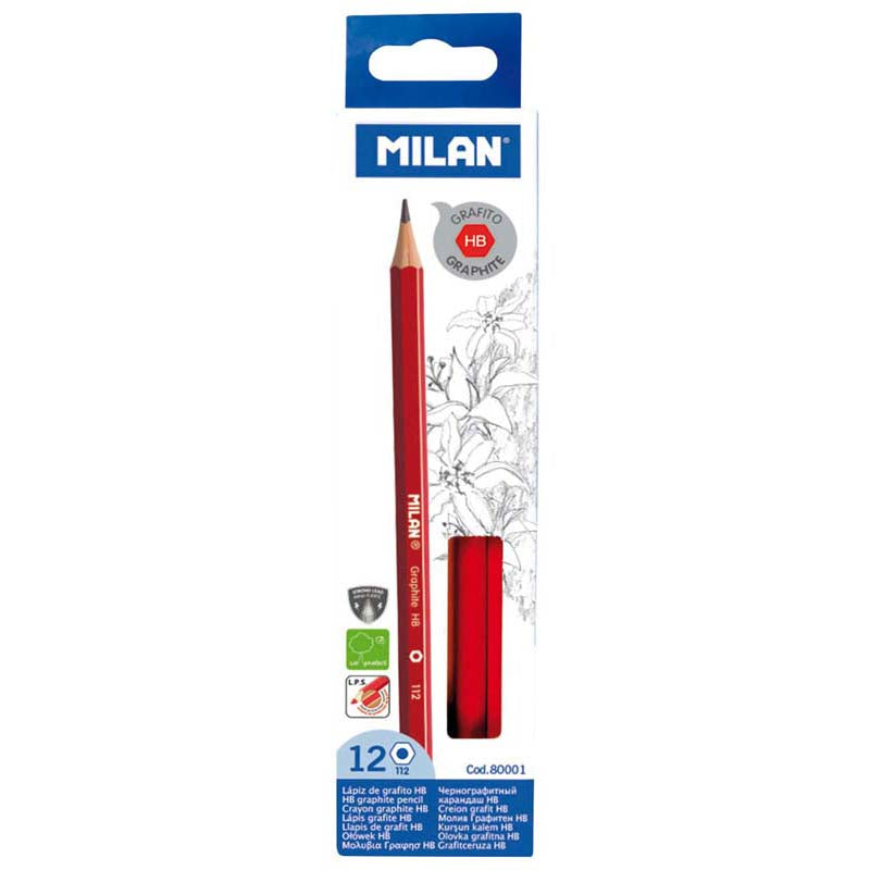 Milan Graphite Pencils HB Pack 12 Hexagonal - Cafe Supply