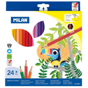Milan Coloured Pencils Hexagonal Pack 24 Assorted Colours - Cafe Supply