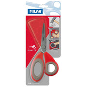 Milan Office Scissors Grey On Red 190mm 7.5 Inch - Cafe Supply