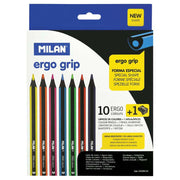 Milan Coloured Pencils Ergo Pack 10 Assorted Colours - Cafe Supply