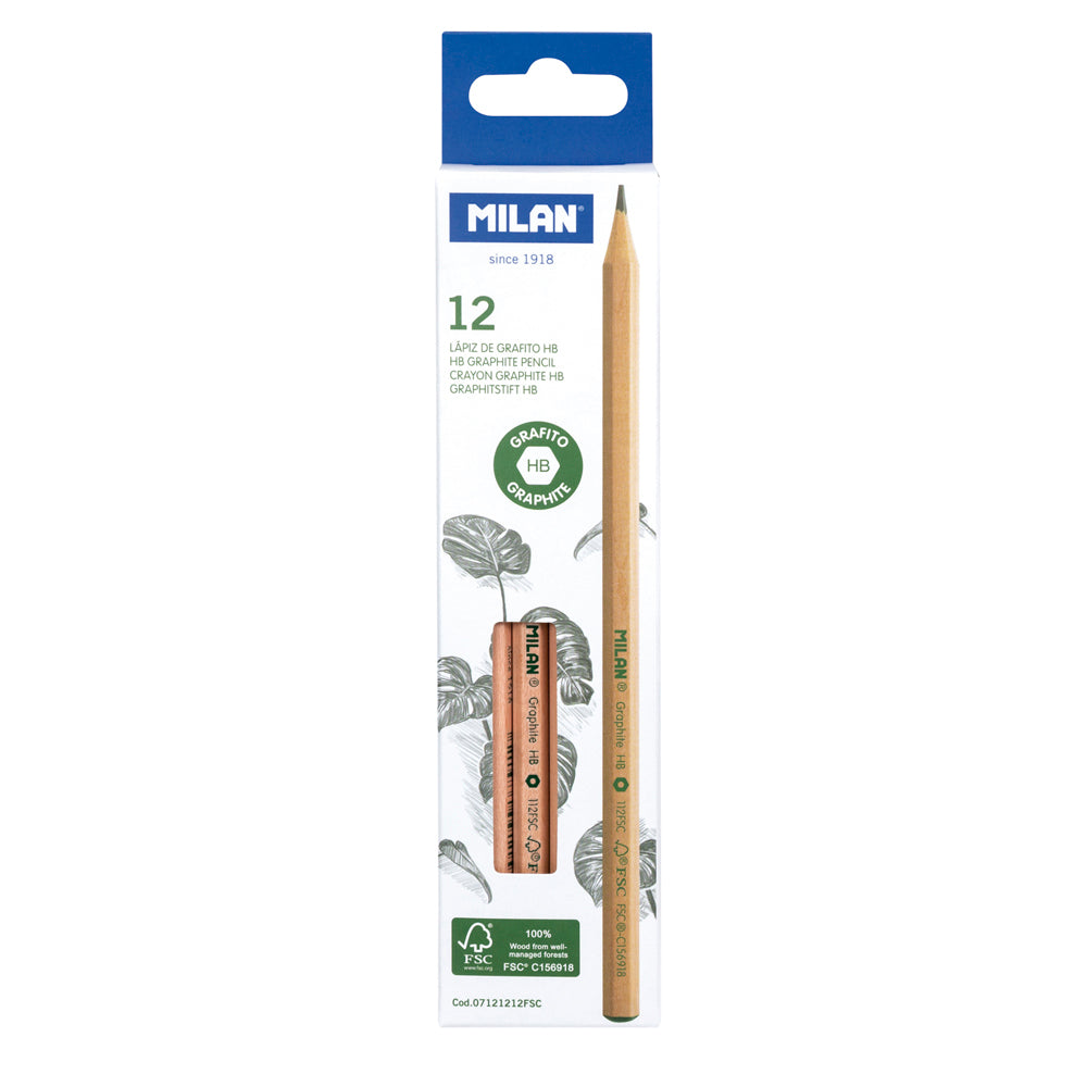 Milan HB Pencil Pack 12 Hexagonal - Cafe Supply