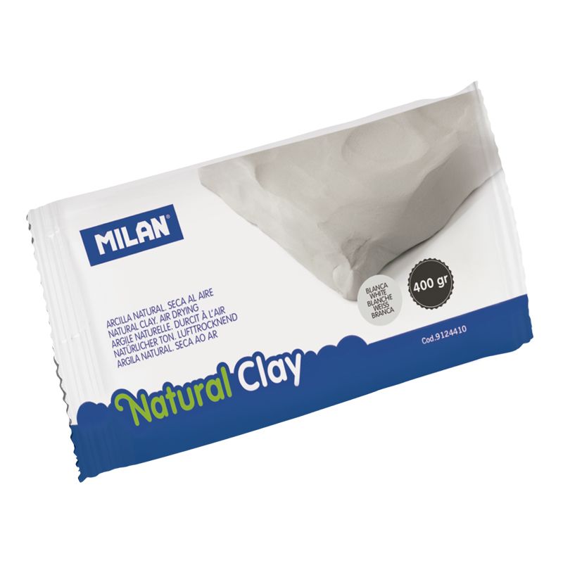 Milan Air Dry Natural Modelling Clay White 400gm - Cafe Supply