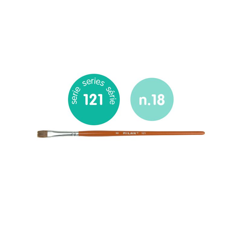 Milan School Brush 121 Series Flat Size 18 - Cafe Supply