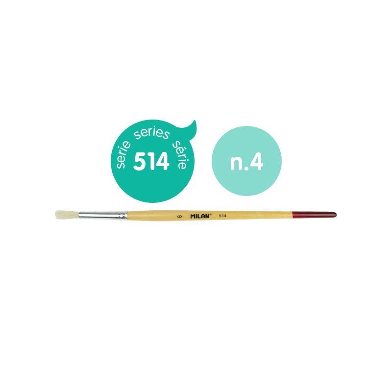 Milan Bristle Hair Brush 514 Series Round Size 4 - Cafe Supply