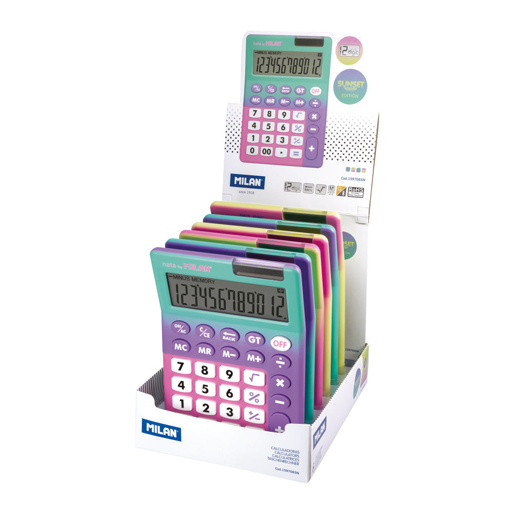 Milan Calculator Sunset Desk 12 Digit - Cafe Supply