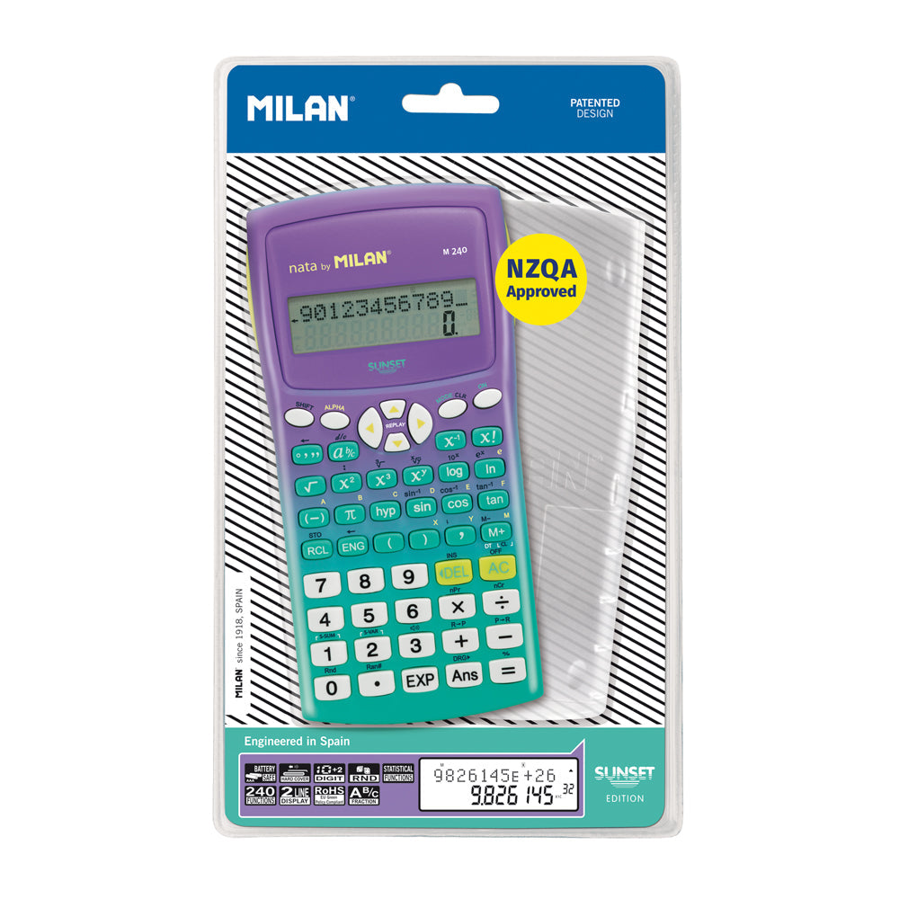 Milan Scientific Calculator Sunset Green Purple - Cafe Supply