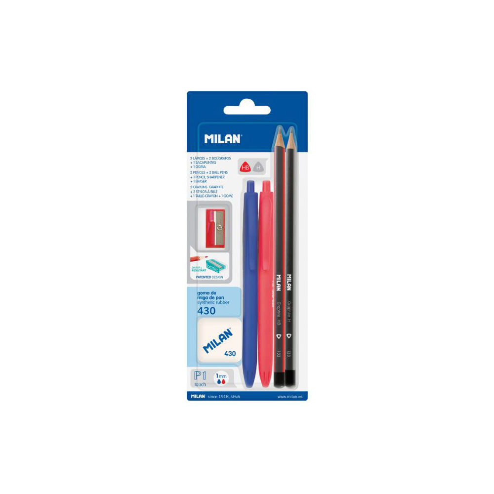 Milan P1 School Stationery Pack 6 Pieces - Cafe Supply