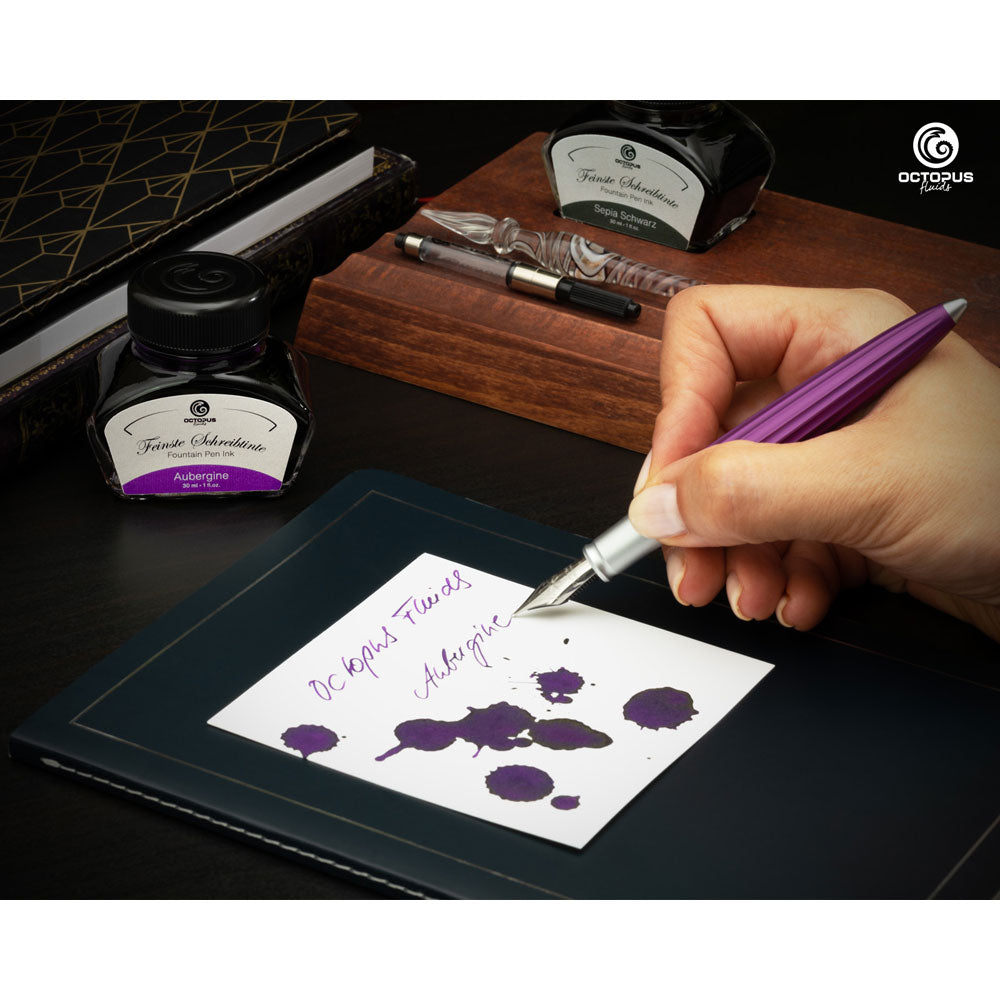 Octopus Fluids Fountain Pen Ink Aubergine 30ml