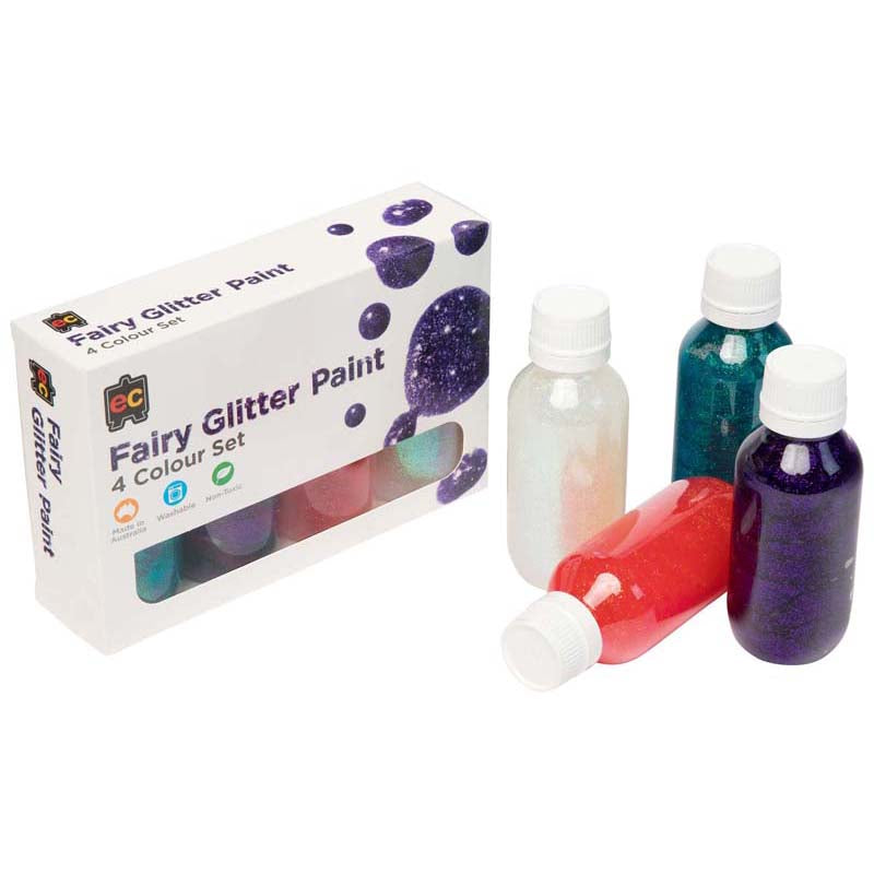EC Acrylic Paint Fairy Glitter Set 4 x 100ml - Cafe Supply