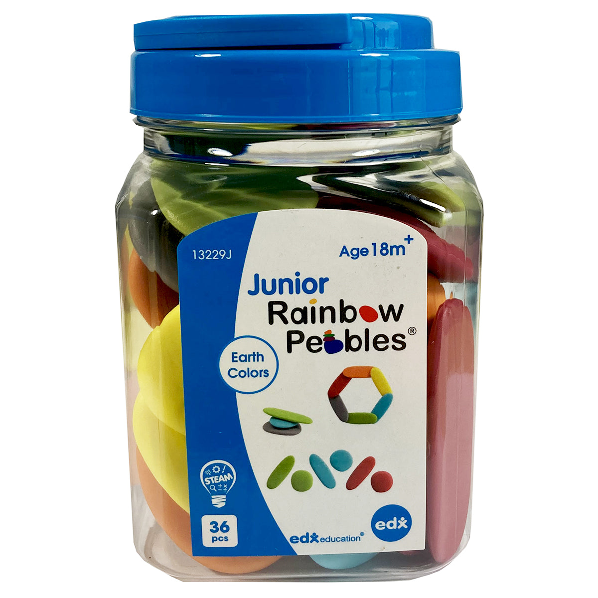 EDX Rainbow Pebbles Junior Earth Colours 36 Pcs - Cafe Supply