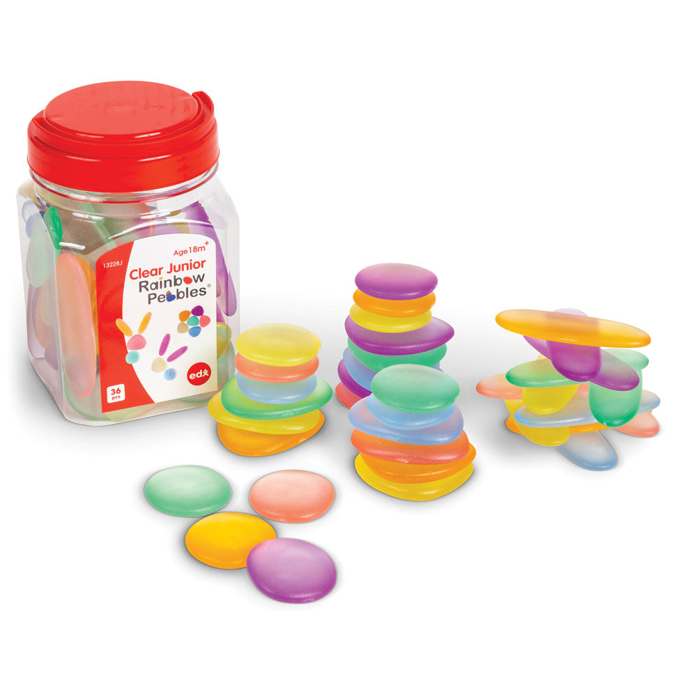 EDX Rainbow Pebbles Junior Transparent Colours 36 Pcs - Cafe Supply
