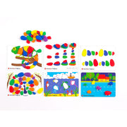 EDX Junior Rainbow Pebbles Activity Set 36 Pcs 8 Activity Cards 3 Shapes 6 Colours - Cafe Supply