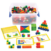 EDX Linking Cube Set 504Pcs With 42 Activity Cards 400 Cubes 50 Triangles 50 Quad - Cafe Supply