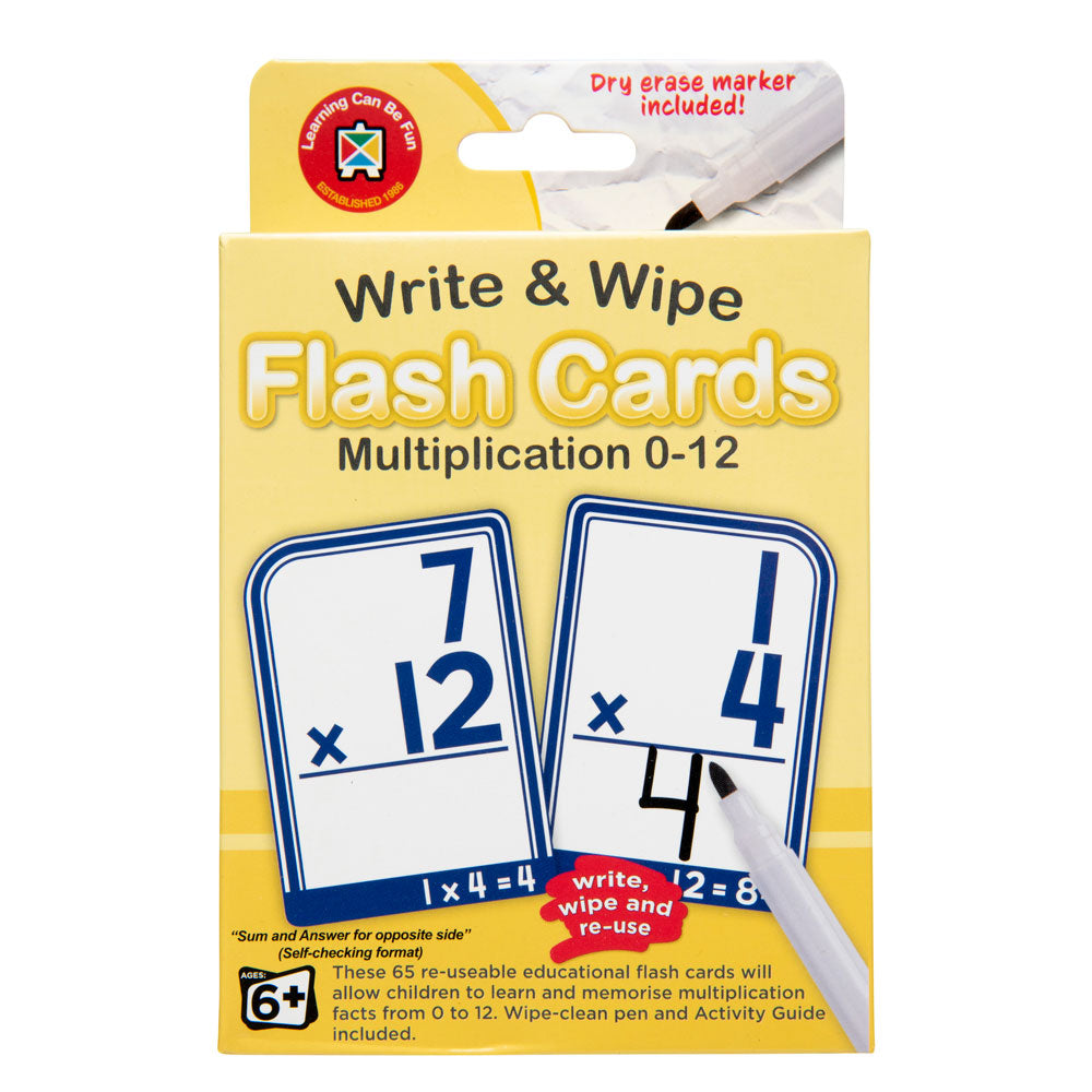 LCBF Write & Wipe Flashcards Multiplication w/Marker - Cafe Supply