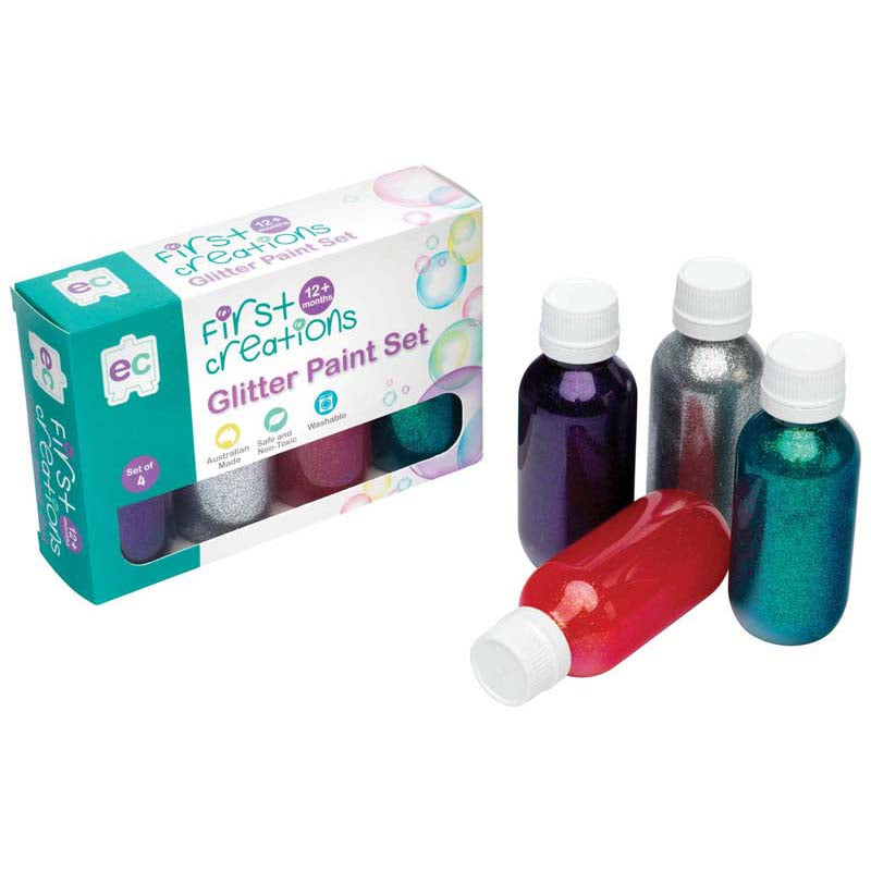 EC First Creations Glitter Paint Set 4 - Cafe Supply