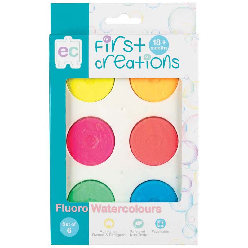 EC First Creations Fluoro Watercolours Set 6 - Cafe Supply