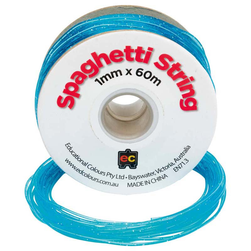 EC String PVC Spaghetti 60m Glitter Sea Blue - Cafe Supply