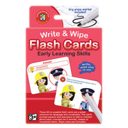 LCBF Write & Wipe Flashcards Early Learning Skills w/Marker - Cafe Supply