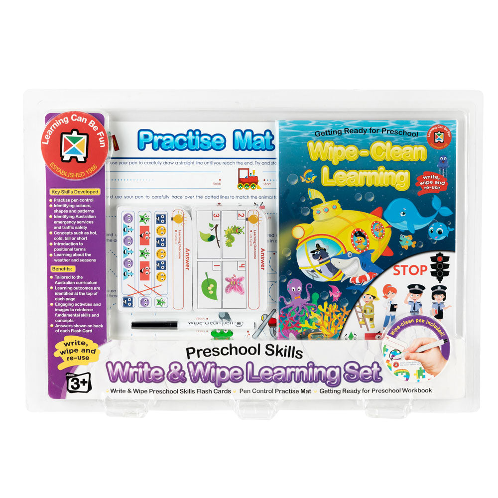 LCBF Write & Wipe Learning Set Preschool Skills - Cafe Supply