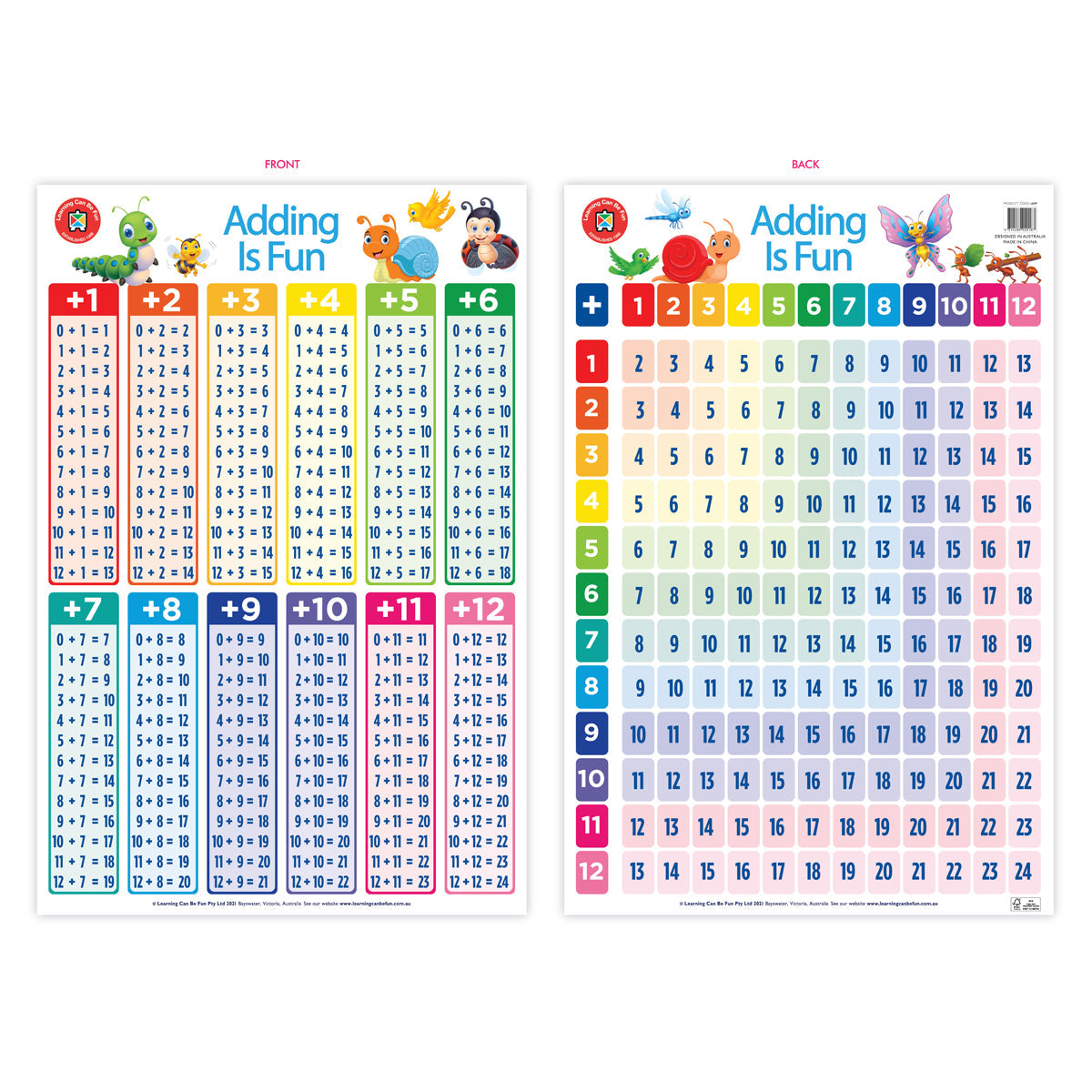 LCBF Wall Chart Adding Is Fun Poster - Cafe Supply