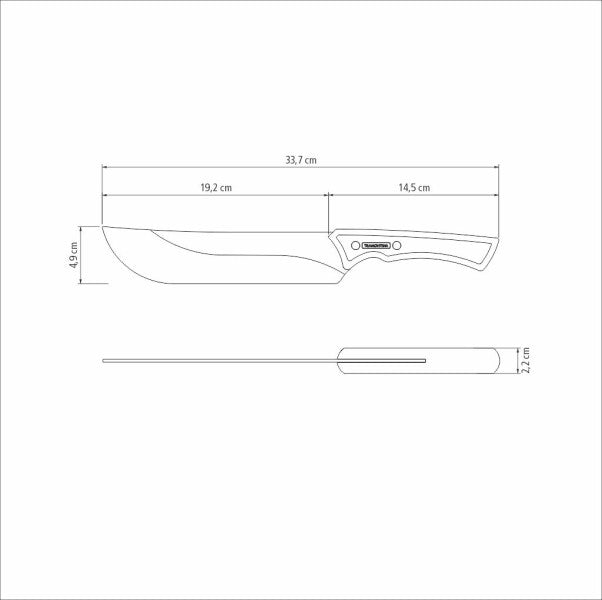 Tramontina Churrasco Black Collection Meat Knife,  8", 20cm