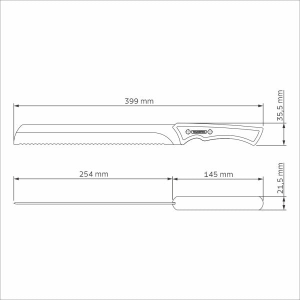 Tramontina Churrasco Black Collection Serrated Knife 10", 25cm