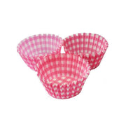 Cupcake Paper Cases Gingham Pink 44x30mm (500) - Cafe Supply