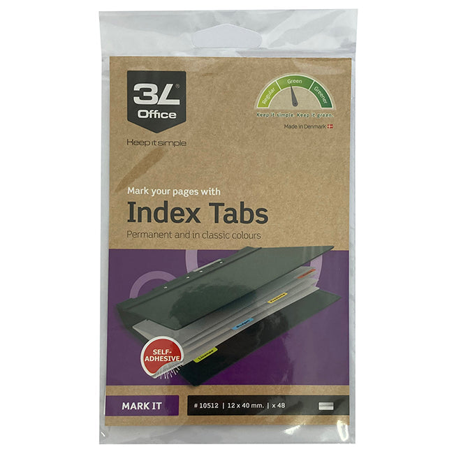 3L Index Tab 40mm Coloured 48 Pack - Cafe Supply