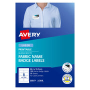 Avery Label Fabric Badge L7418 86.5 x 55.5mm 8up 15 Sheets - Cafe Supply