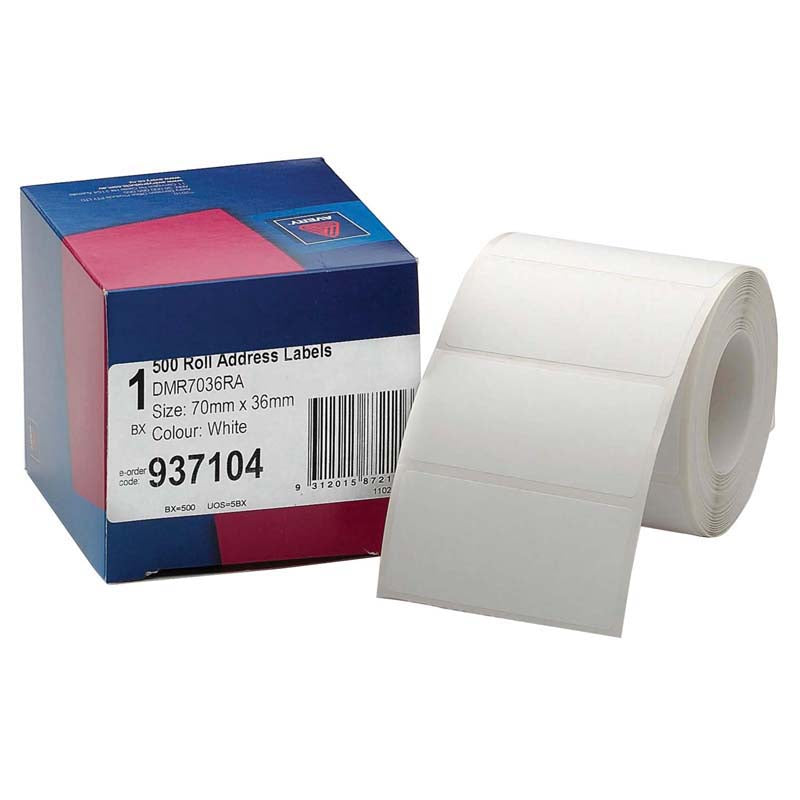 Avery Label Dispenser DMR7036RAL 70x36mm 500 Pack - Cafe Supply