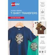 Avery Tshirt Transfer Inspired C9414 A4 Dark Coloured 1up 5 Sheets - Cafe Supply