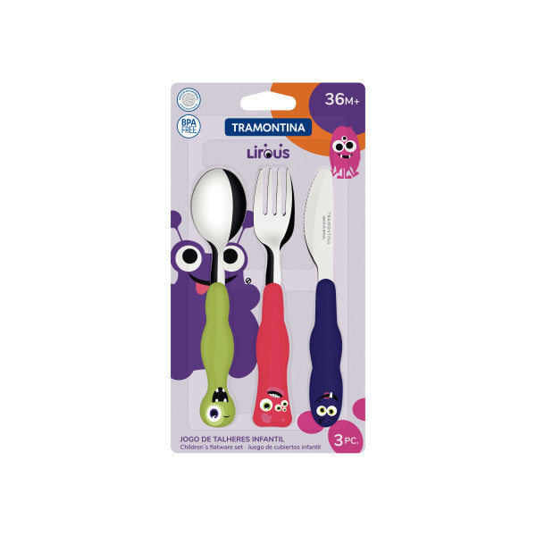 Tramontina Children's Monster Cutlery 3 Piece Set
