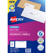 Avery Label L7160-100 Quick Peel 63.5x38.1mm 21up 100 Sheets - Cafe Supply