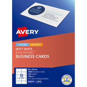 Avery Business Cards L7415-100 10up 100 Sheets Inkjet Laser - Cafe Supply