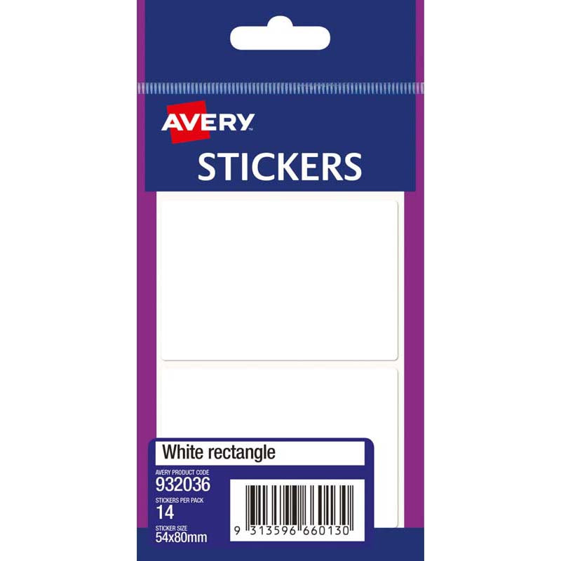 Avery Label Multipurpose White 54x80mm 2up 7 Sheets - Cafe Supply