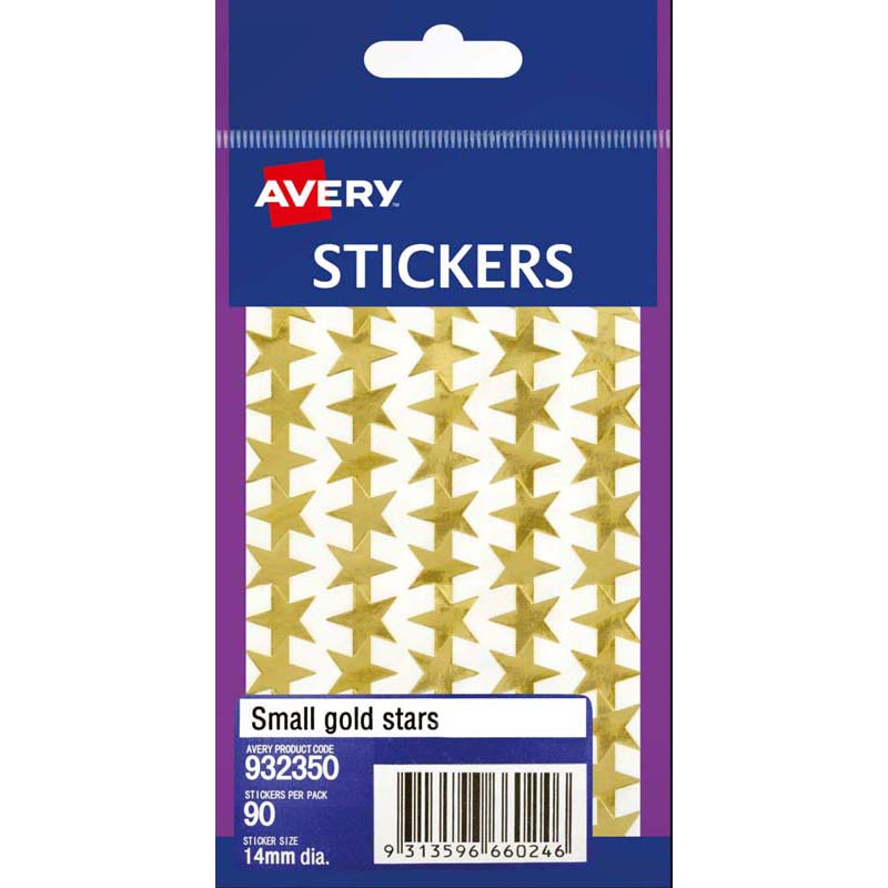 Avery Label Stars Small Gold 90 Pack - Cafe Supply