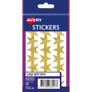 Avery Label Stars Large Gold 36 Pack - Cafe Supply