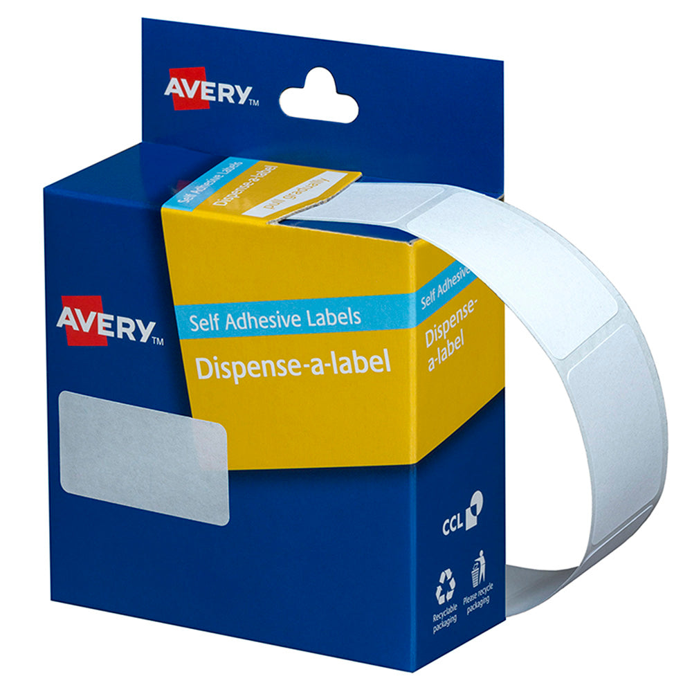 Avery Label Dispenser DMR2438W 24x38mm White 380 Pack - Cafe Supply