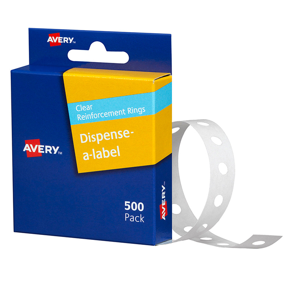 Avery Ring Reinforcers Clear 13mm 500 Pack - Cafe Supply